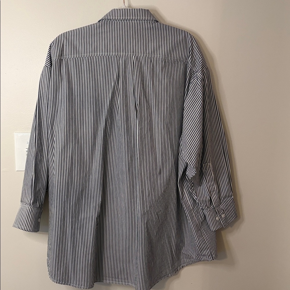 11 Honore size 1 (1X/14-16) Maeve Oversize Striped Button Down Shirt - Picture 6 of 10